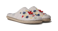 PANTOFOLE DA DONNA IN FELTRO CON FIORI TULIPA